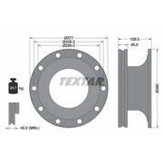 Textar 2 x Internally Vented Brake Discs 93126900