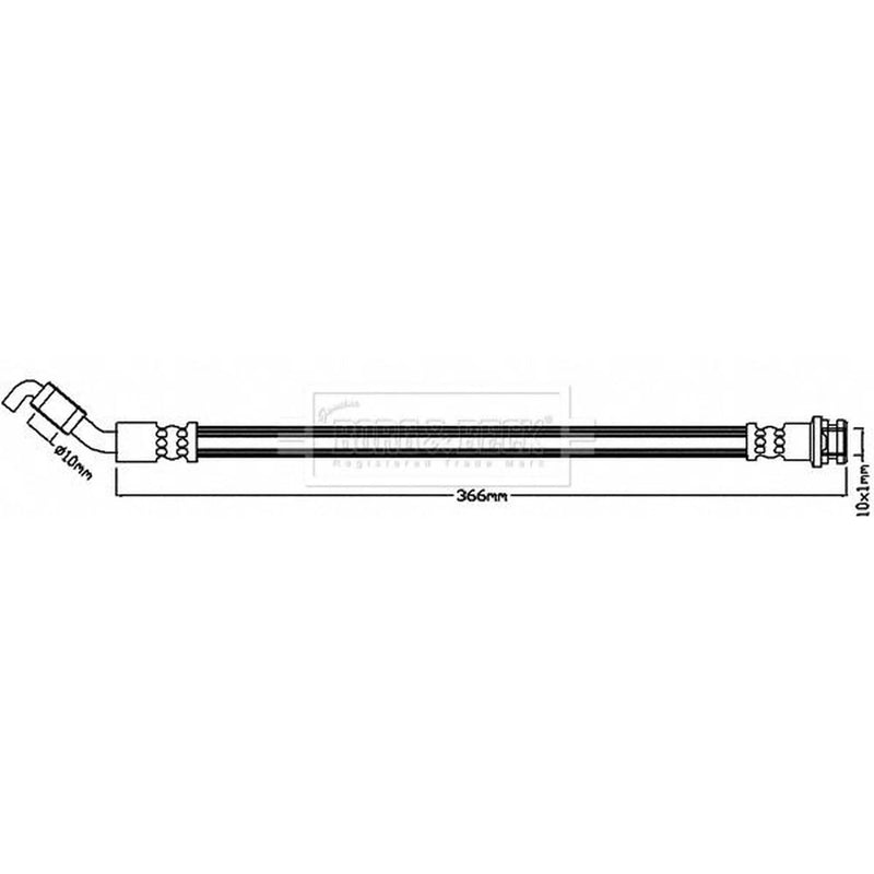 Borg & Beck Brake Hydraulic Hose Line Rear Right BBH8150