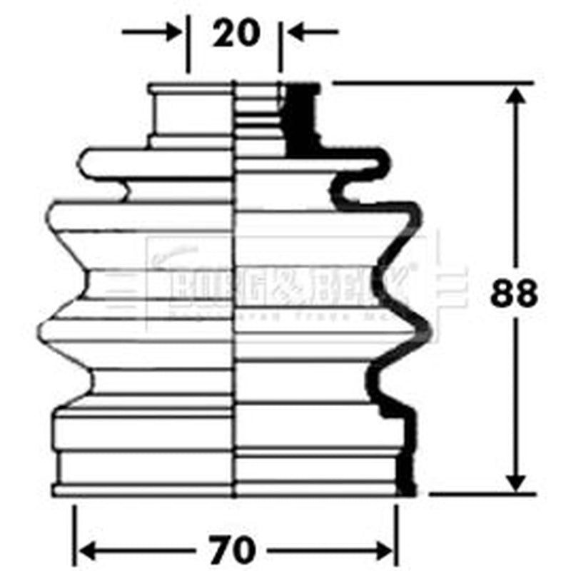 Borg & Beck Drive Shaft Bellow Kit Rear Left BCB2368
