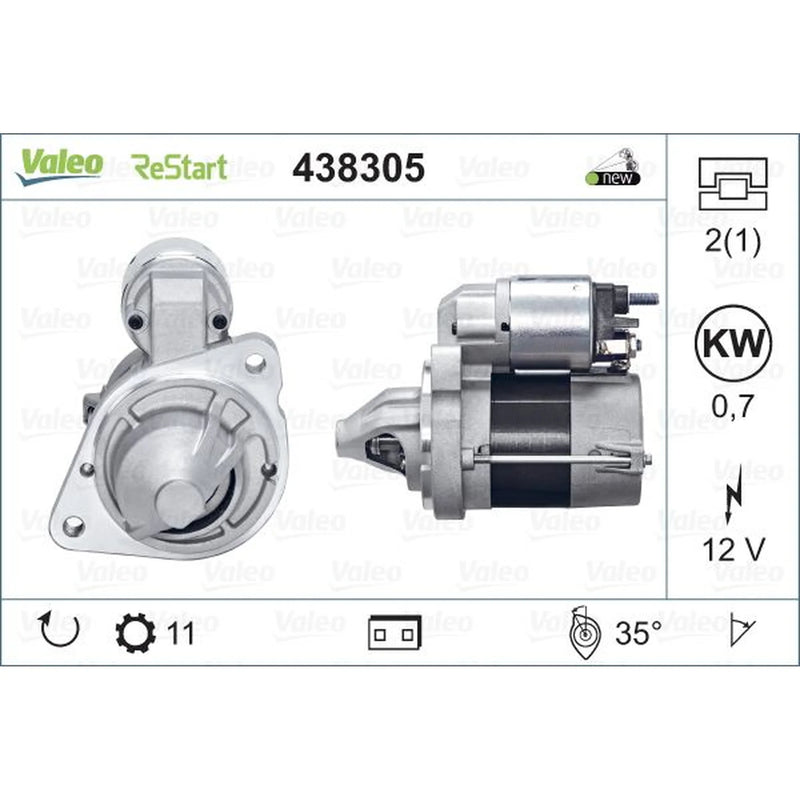 Valeo Starter Motor 12V 0.7kW 11 Teeth 438305