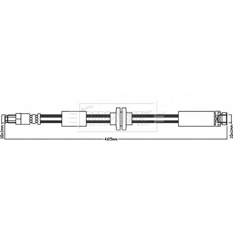 Borg & Beck Brake Hydraulic Hose Line Rear Left BBH8612