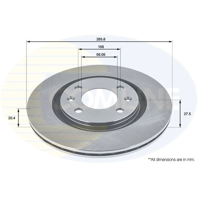 Comline 2 x Front Brake Discs ADC1504V