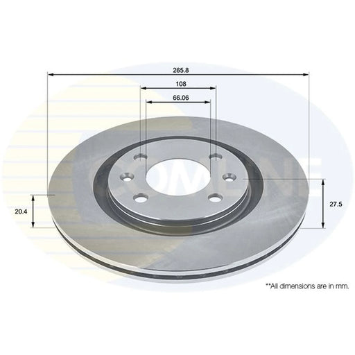 Comline 2 x Front Brake Discs ADC1504V