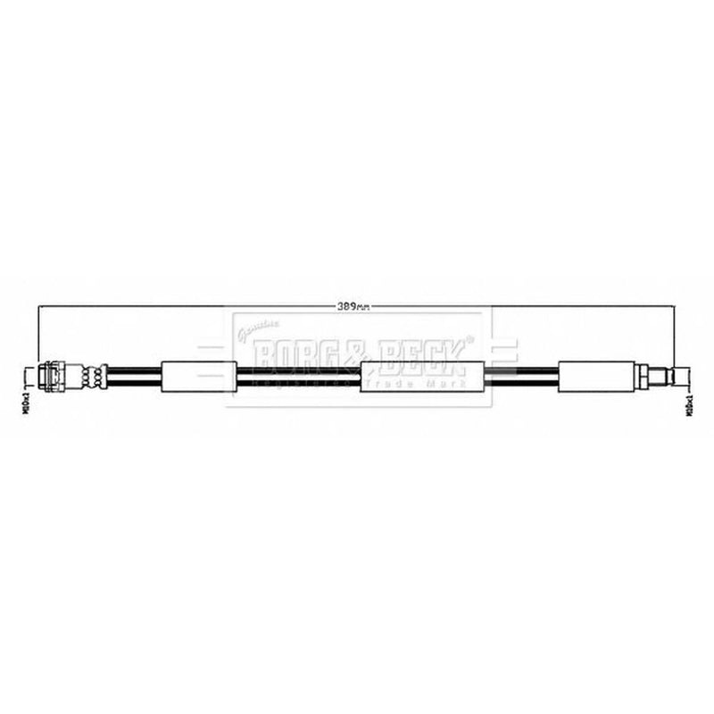Borg & Beck Brake Hydraulic Hose Line Front Left BBH8682