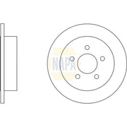 NAPA 2 x Solid Rear Brake Discs NBD5787