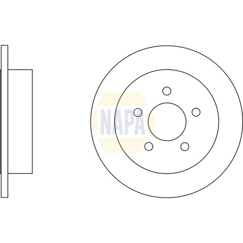 NAPA 2 x Solid Rear Brake Discs NBD5787