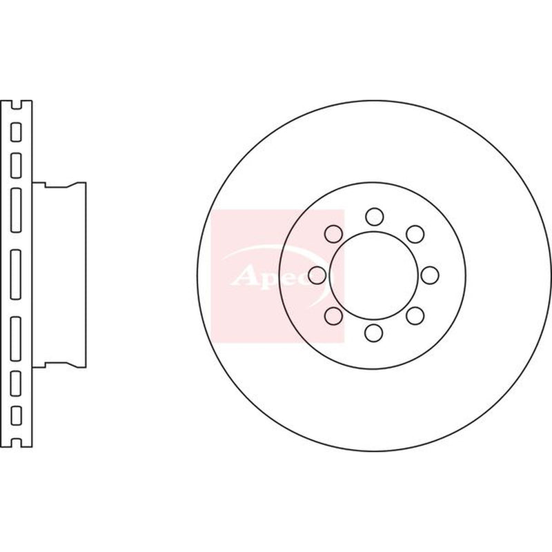 Apec 2 x Vented Front Brake Discs DSK2759