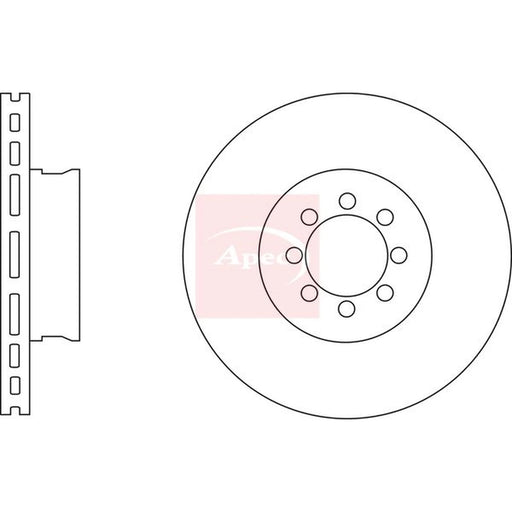 Apec 2 x Vented Front Brake Discs DSK2759
