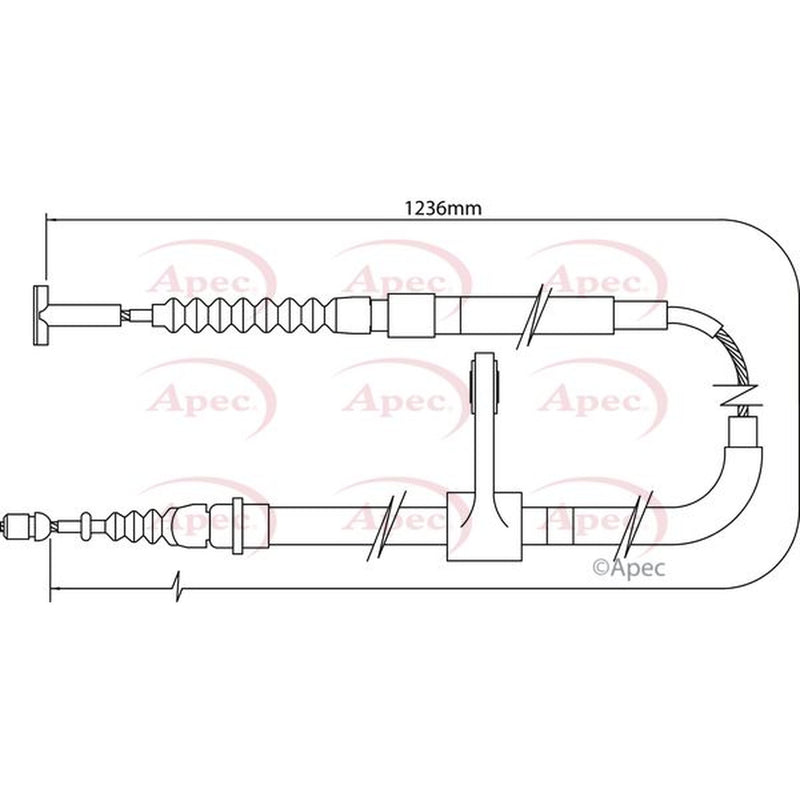 Apec Handbrake Cable Left Rear CAB1003