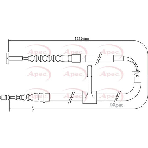 Apec Handbrake Cable Left Rear CAB1003