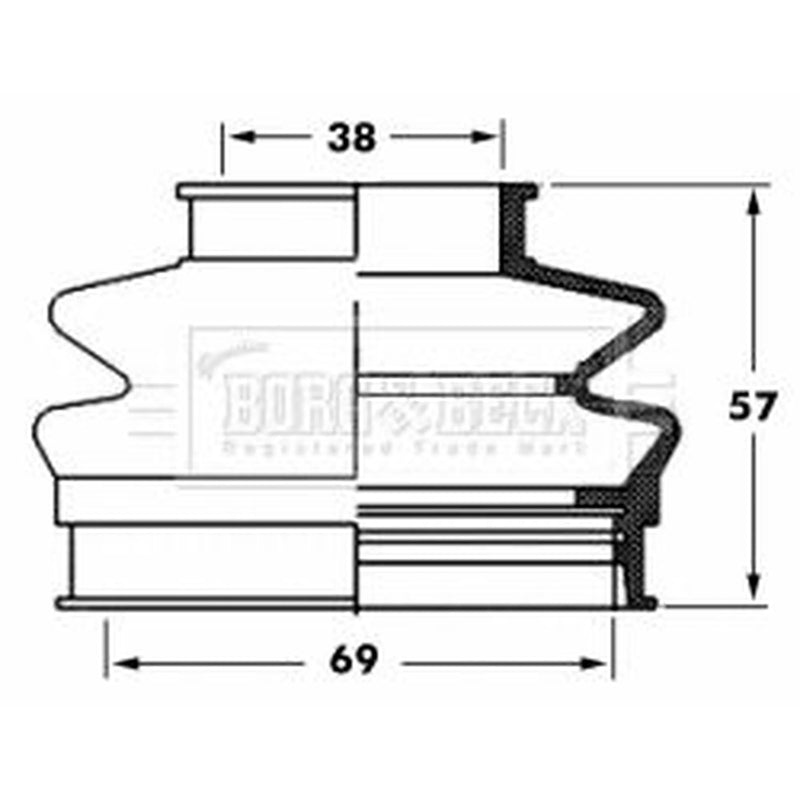 Borg & Beck Drive Shaft Bellow Kit Rear Left BCB6064
