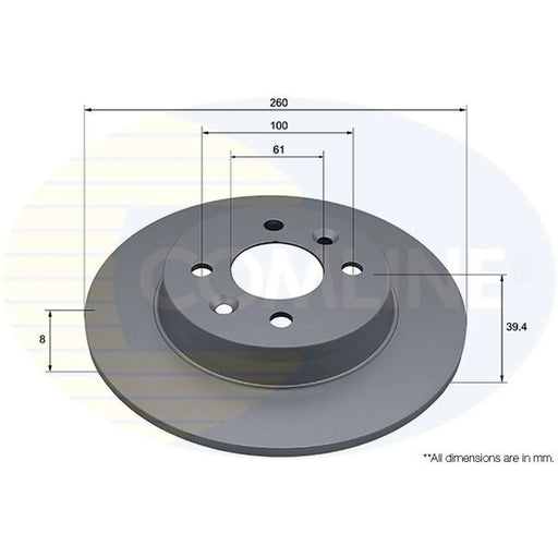 Comline 2 x Solid Rear Brake Discs ADC5339