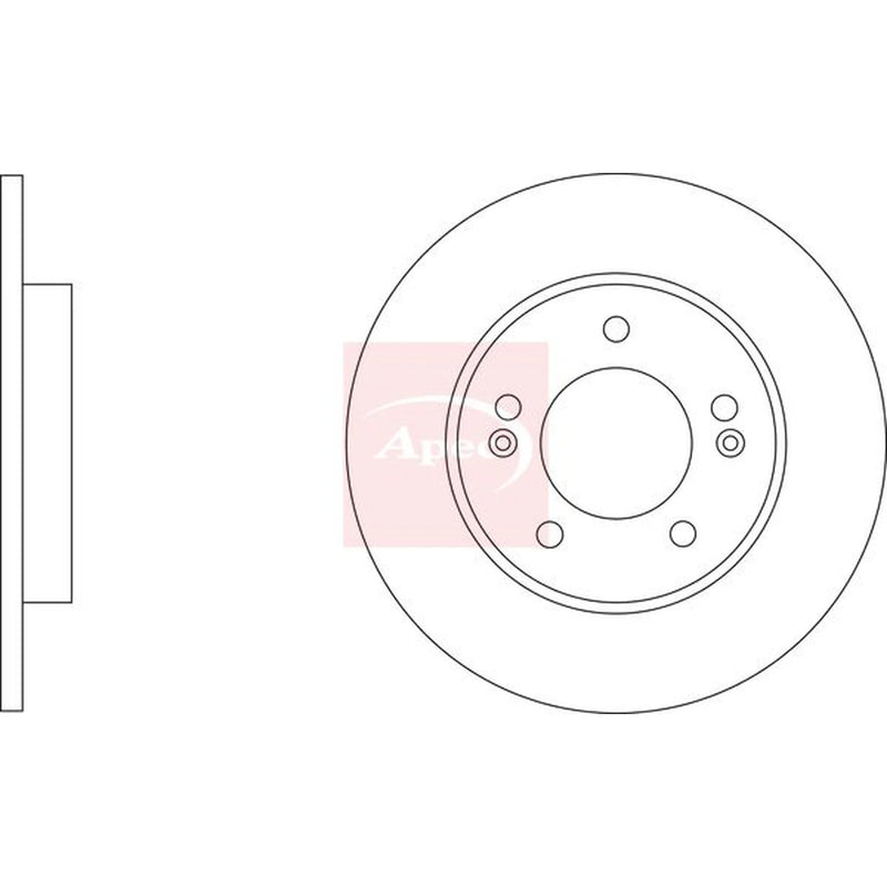 Apec 2 x Solid Rear Brake Discs DSK3372