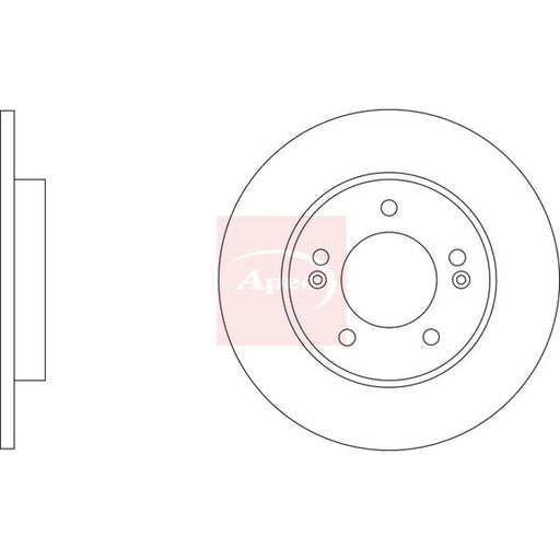 Apec 2 x Solid Rear Brake Discs DSK3372