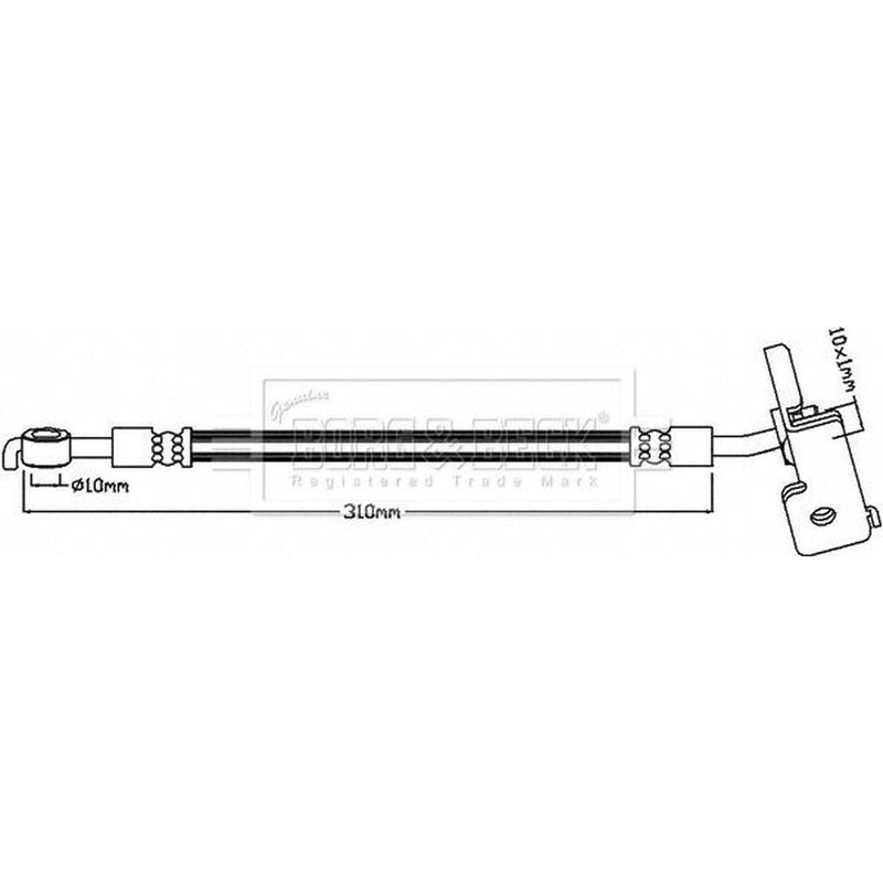Borg & Beck Brake Hydraulic Hose Line Rear Left BBH8416