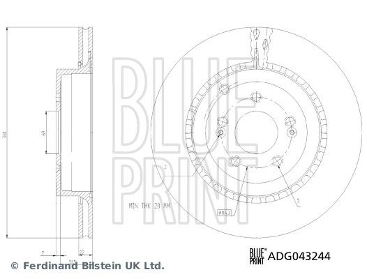 Blue Print ADG043244 Brake Disc