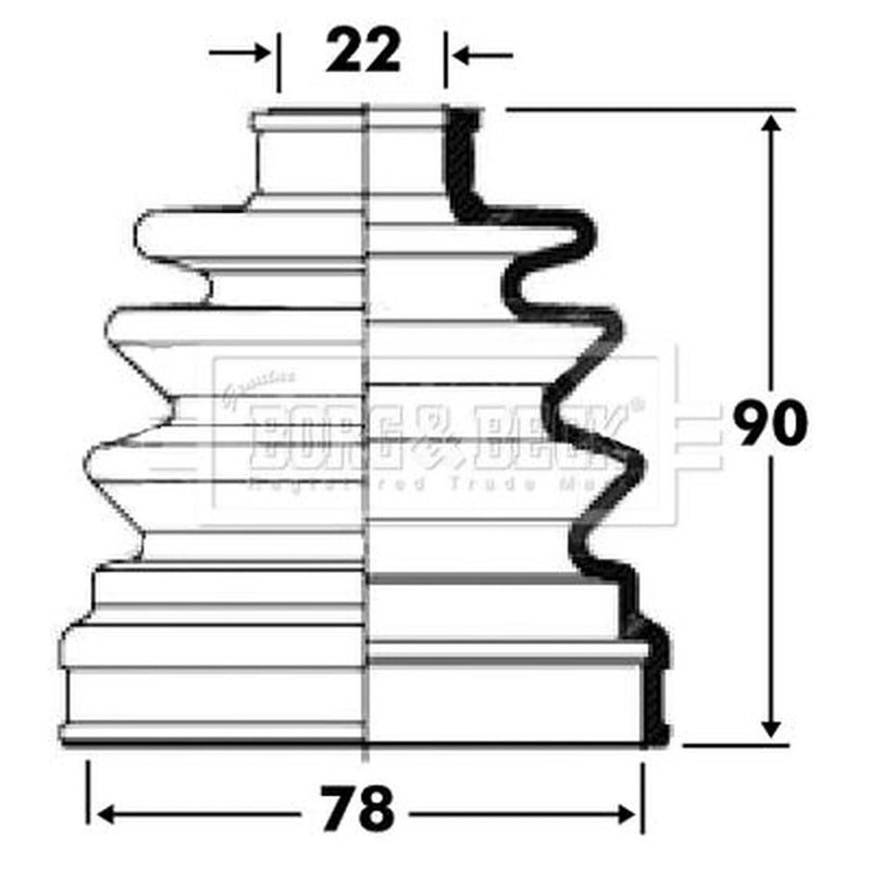 Borg & Beck Drive Shaft Bellow Kit Front Left BCB2809
