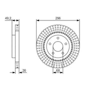 Bosch 2 x Vented Front Brake Discs 0 986 479 T99