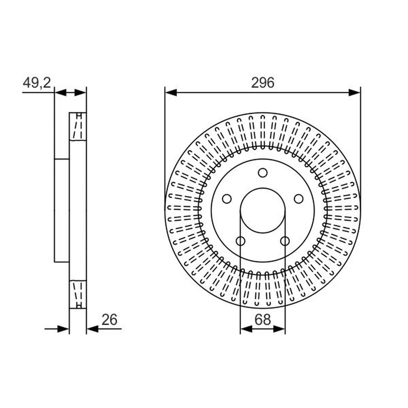 Bosch 2 x Vented Front Brake Discs 0 986 479 T99