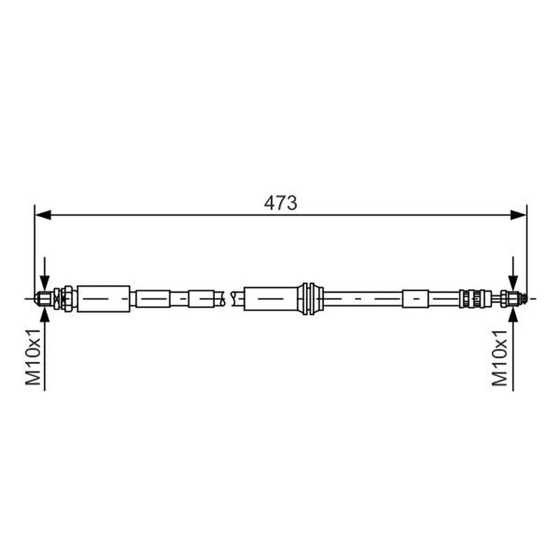 Bosch Brake Hydraulic Hose Line Front Right 1 987 476 066