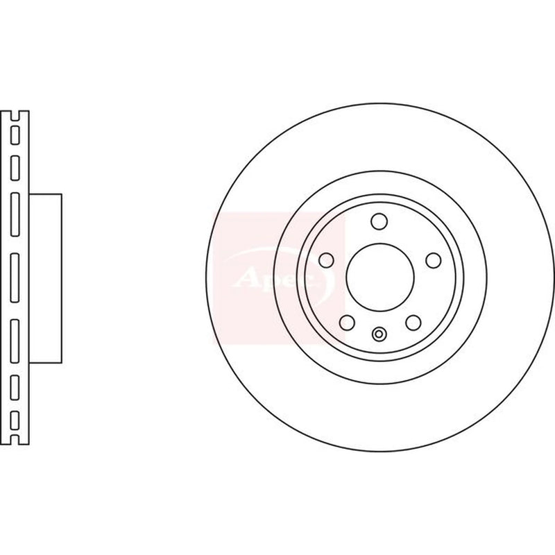 Apec 2 x Vented Front Brake Discs DSK3300