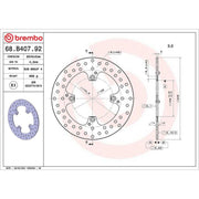 Brembo 2 x Rigid Rear Brake Disc Brake Discs 68B40792