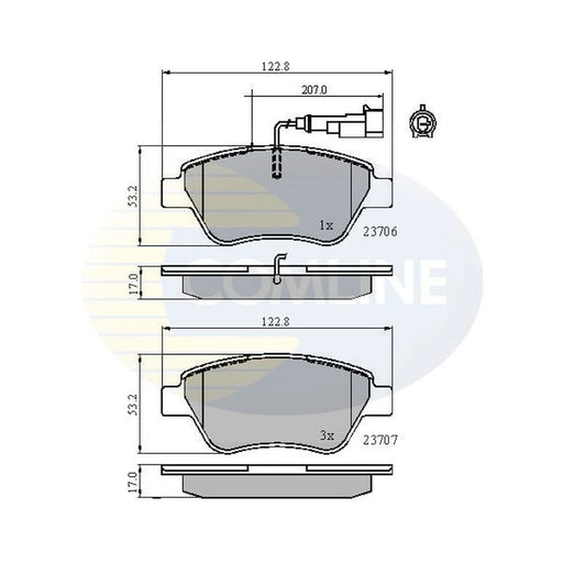 Comline 4 x Front Brake Pad Set CBP11702