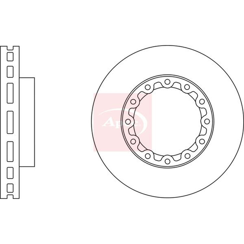 Apec 2 x Vented Brake Discs DSK2956