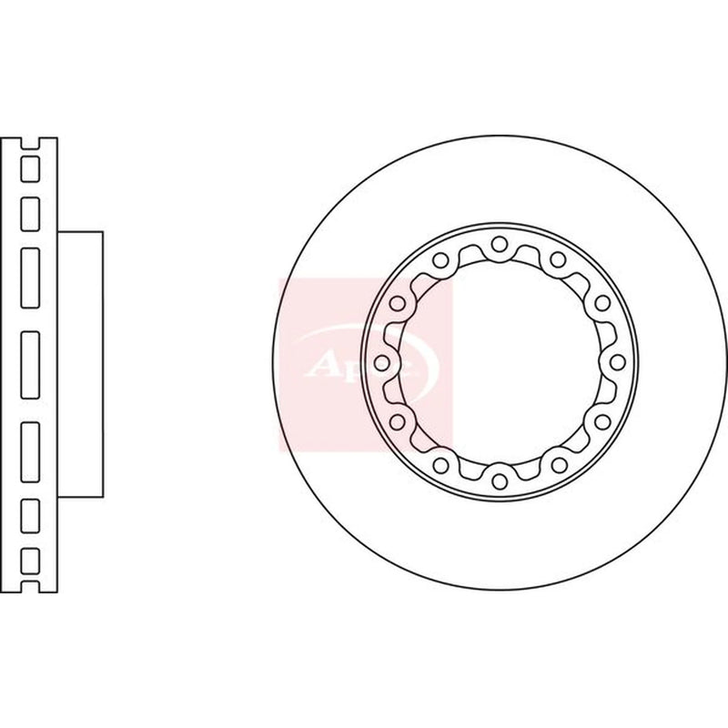 Apec 2 x Vented Brake Discs DSK2907