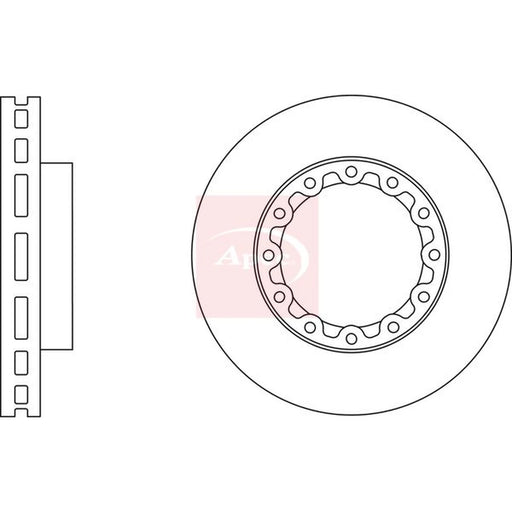 Apec 2 x Vented Brake Discs DSK2907
