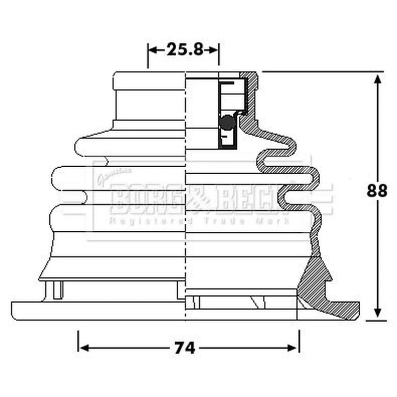 Borg & Beck Drive Shaft Bellow Kit Front Left BCB6209