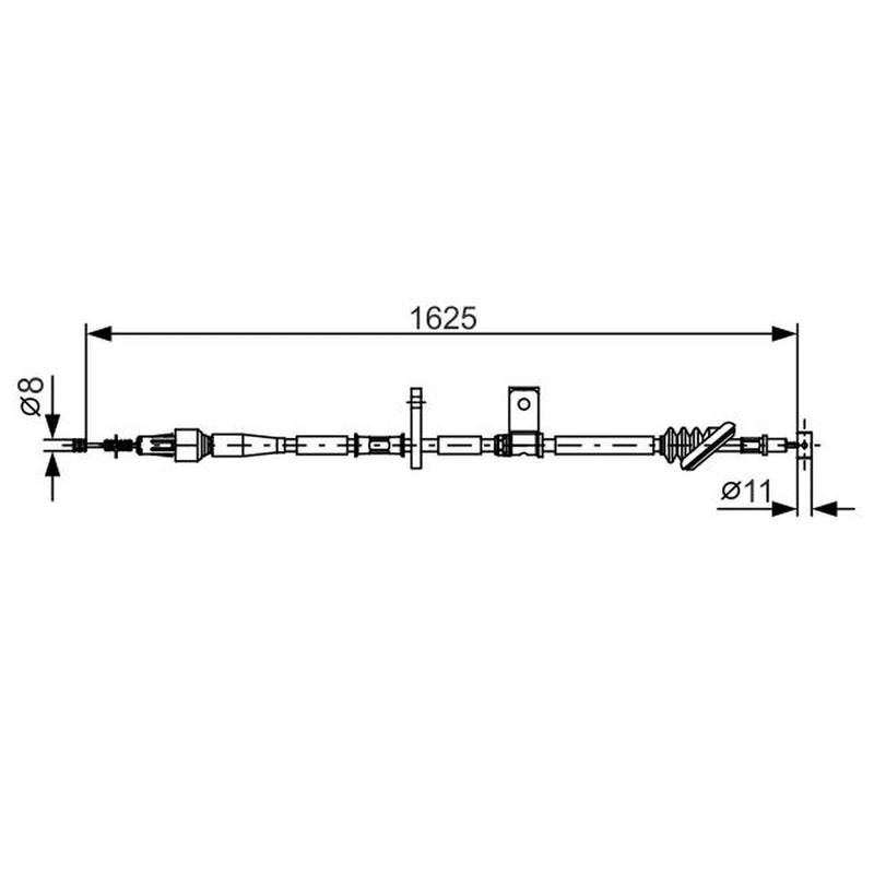 Bosch Handbrake Cable Right Rear 1 987 482 094