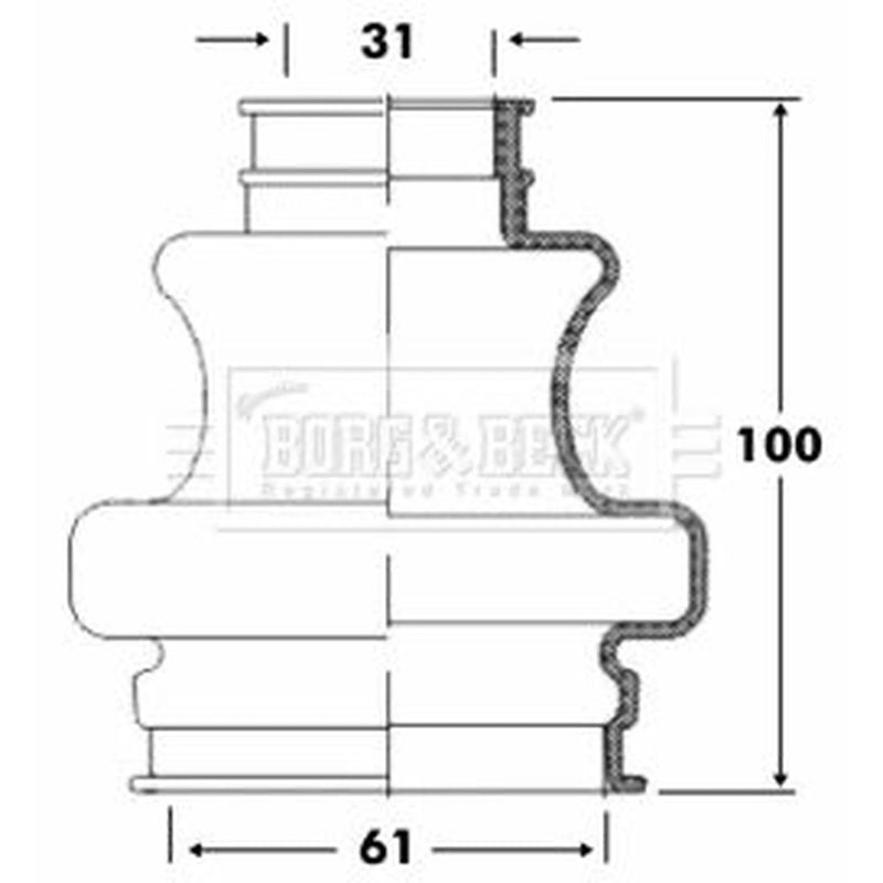 Borg & Beck Drive Shaft Bellow Kit Rear Left BCB6092