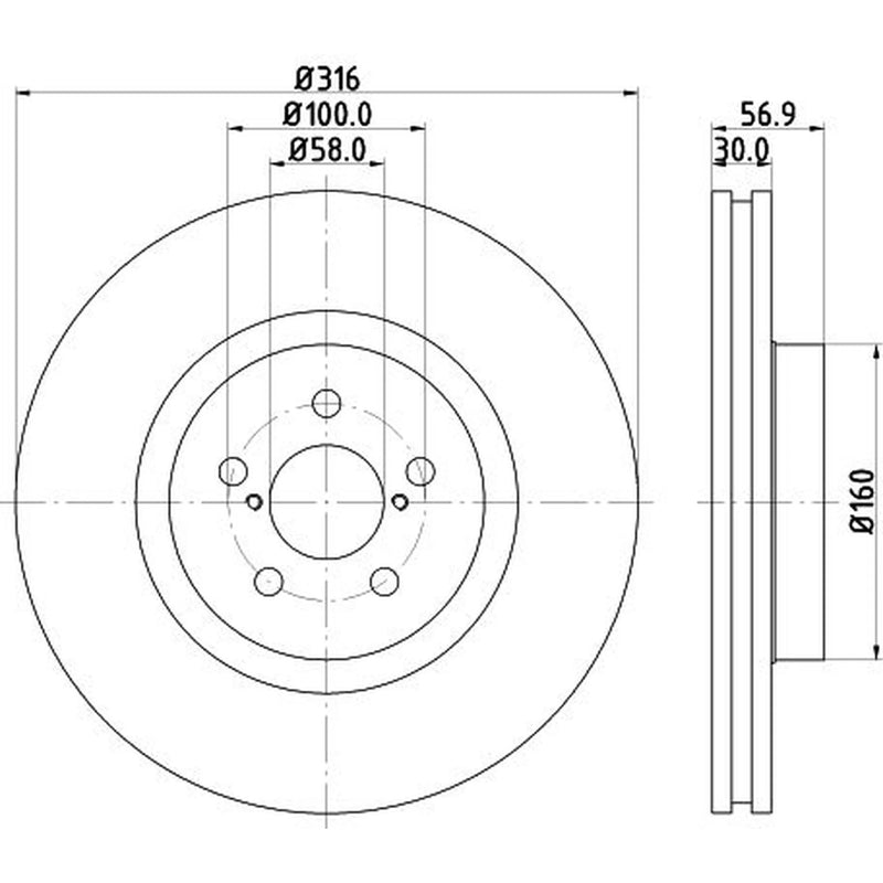 DON 2 x Internally Vented Front Brake Discs PCD13681