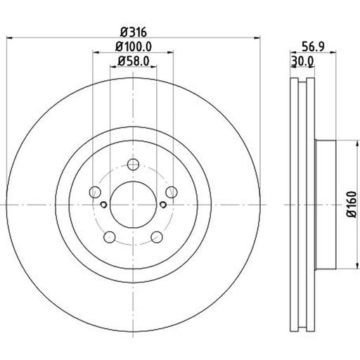 DON 2 x Internally Vented Front Brake Discs PCD13681