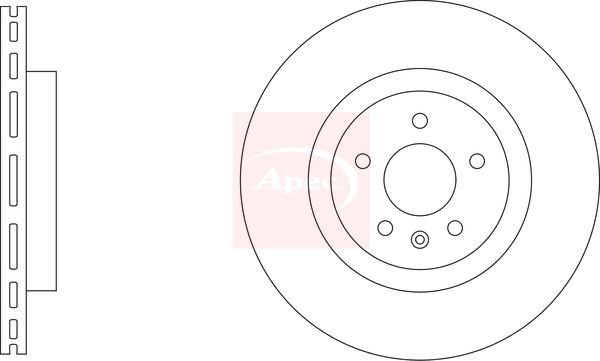 Apec 2 x Brake Disc Set Vented