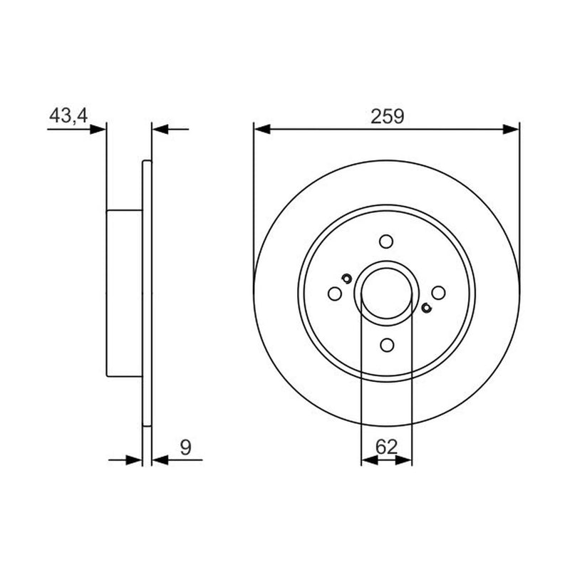 Bosch 2 x Solid Rear Brake Discs 0 986 479 V07