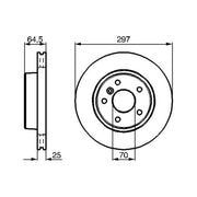 Bosch 2 x Front Brake Discs 0 986 478 483
