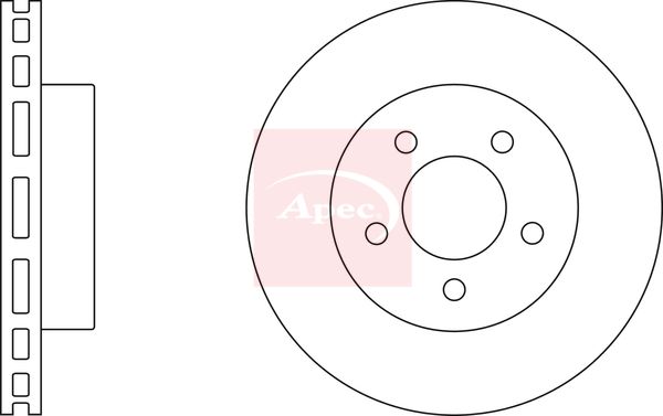 Apec 2 x Brake Disc Set Vented