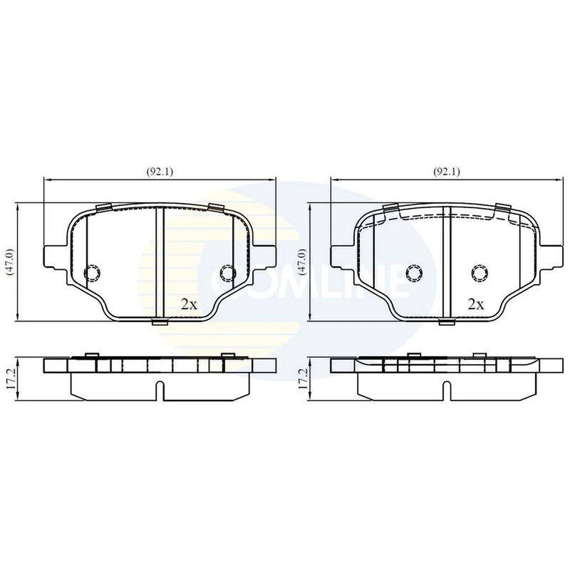 Comline 4 x Rear Brake Pad Set CBP02453