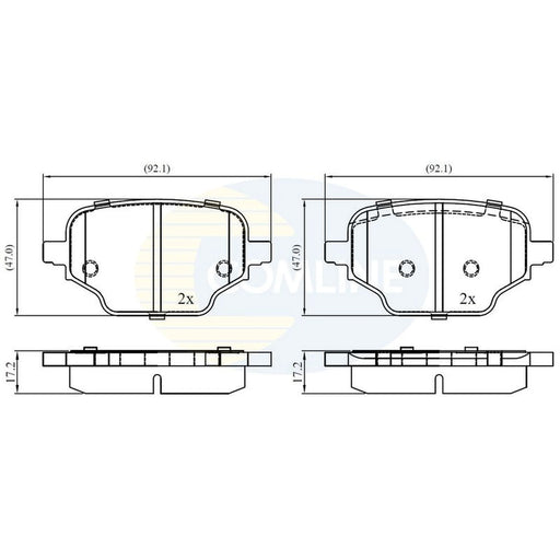 Comline 4 x Rear Brake Pad Set CBP02453