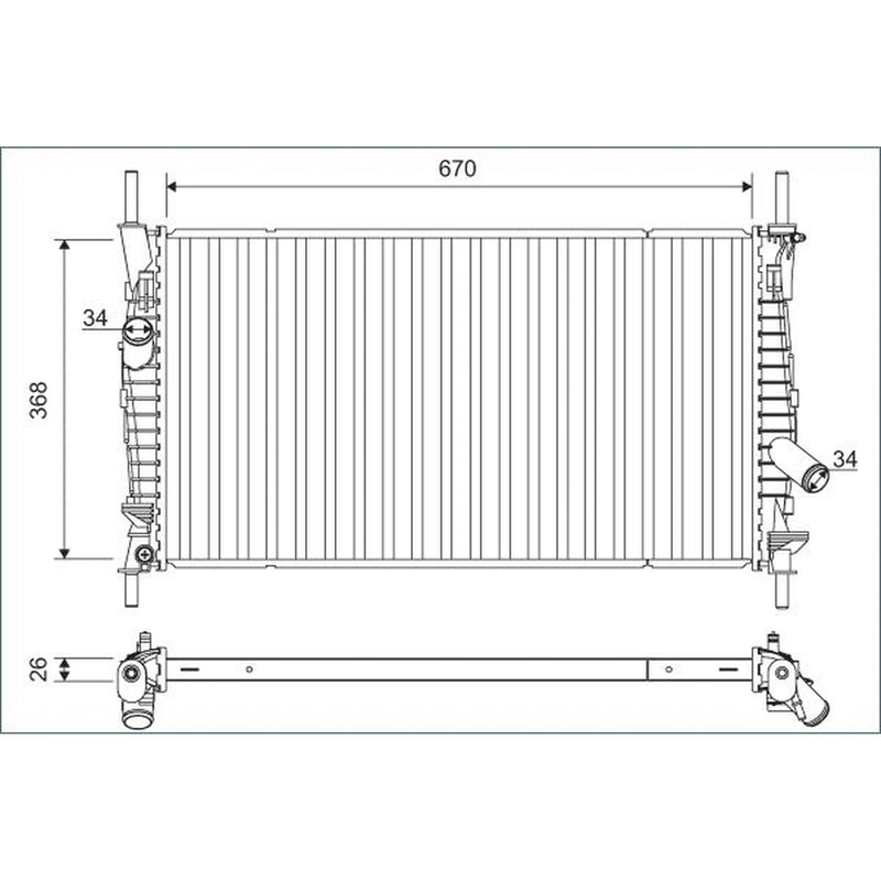 Valeo Engine Radiator 701165