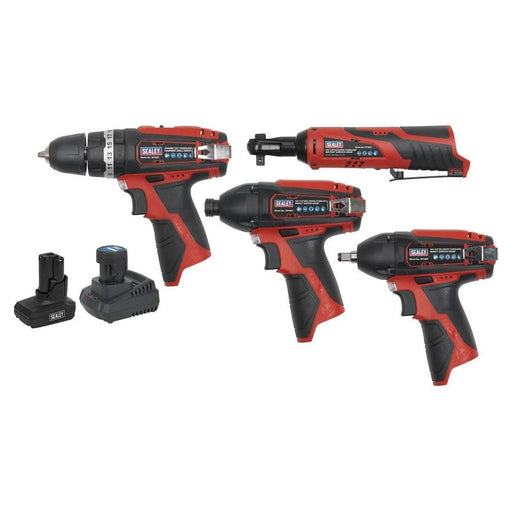 Sealey 4 x 12V SV12 Series Cordless Power Tool Combo Kit CP1200COMBO Sealey  - Town Parts