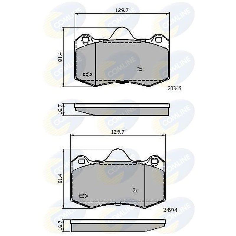 Comline 4 x Front Brake Pad Set CBP02107