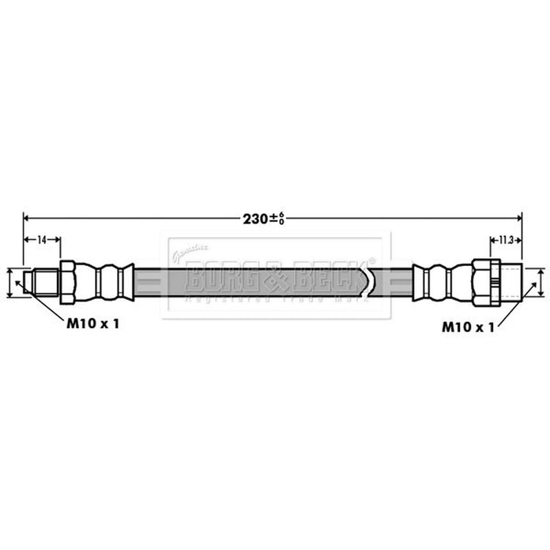 Borg & Beck Brake Hydraulic Hose Line Rear Left BBH7398
