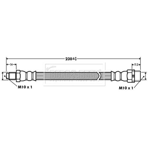Borg & Beck Brake Hydraulic Hose Line Rear Left BBH7398
