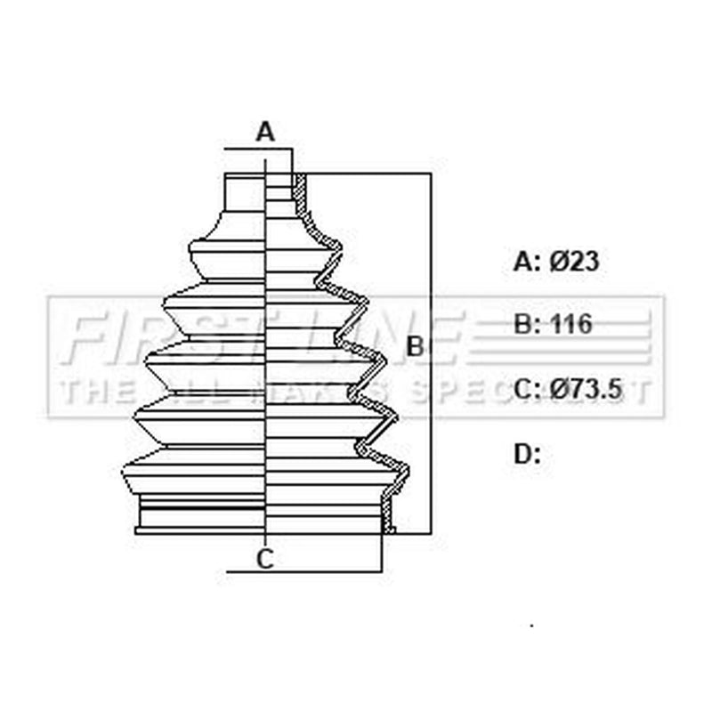 First Line Drive Shaft Bellow Kit Front Left FCB6426
