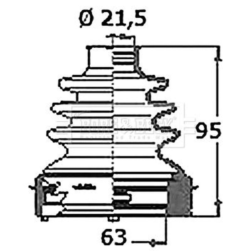 Borg & Beck Drive Shaft Bellow Kit Front Left BCB6335