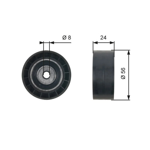 Gates V-Ribbed Belt Deflection/Guide Pulley T36362