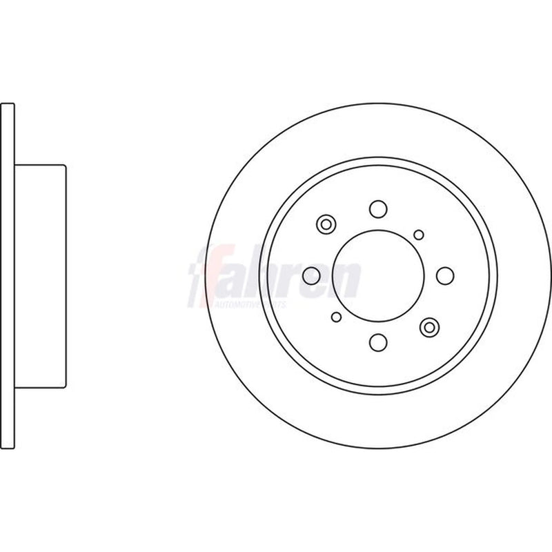 Fahren 2 x Solid Rear Brake Discs FBD6038